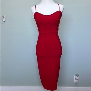 Elegant Red Bodycon Dress